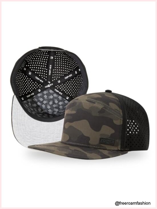 Cooling Sweatband Flat Bill Baseball Cap, UPF 50+, Water Repellent Snapback Hat main image 6